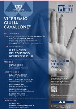 Locandina Seminario 30 Ottobre 2026 - Premio Giulia Cavallone
